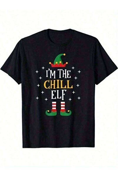 21JNRY تي شيرت I'm The Chill Elf بتصميم مضحك لموضوع عيد الميلاد مناسب كهدية ع...