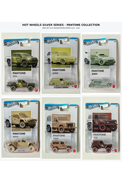 HOT WHEELS Silver Series Special Pantone Edition - Tam Set 6 Adet Die-Cast Araç