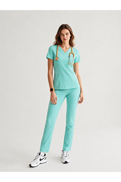 ÜÇAS UNIFORM FRESH MINT SCRUBS LUX LİKRA TAKIM DOKTOR HEMŞİRE FORMASI