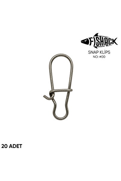 Fishack Snap Klips - - Paslanmaz Çelik - 20 Adet - No: #00