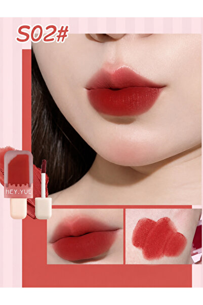Kozmetik Hey.Yue 02 Matte Lipstick - Flawless Look in One Stroke, Velvety Mat...