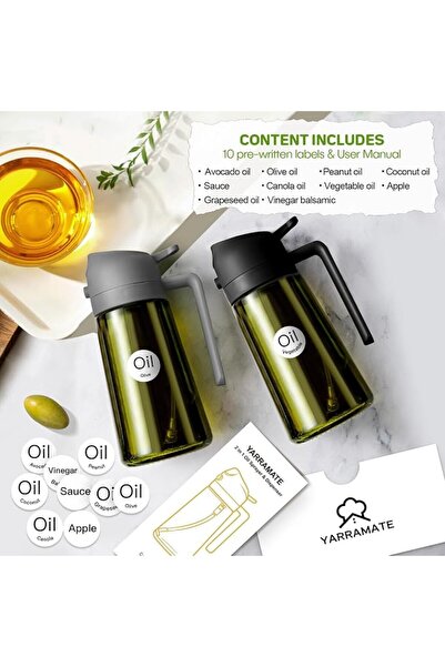 GENERAL YARRAMATE 470ml Light-Blocking Dark Oil Sprayer for Cooking, 2 in 1 O...