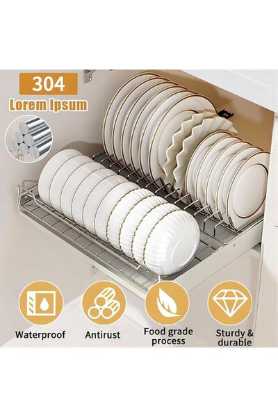 ALMEKAQUZ Stainless Steel Dish Drying Rack, Cabinet Organizer, Slide out Dish...