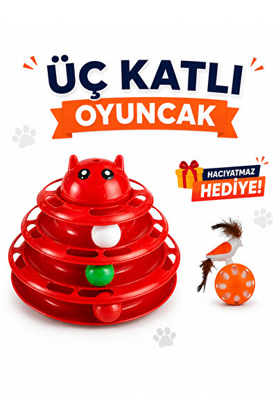 miyorapet Üç Katlı Kedi Oyuncağı + Hacıyatmaz Kuş Hediyeli