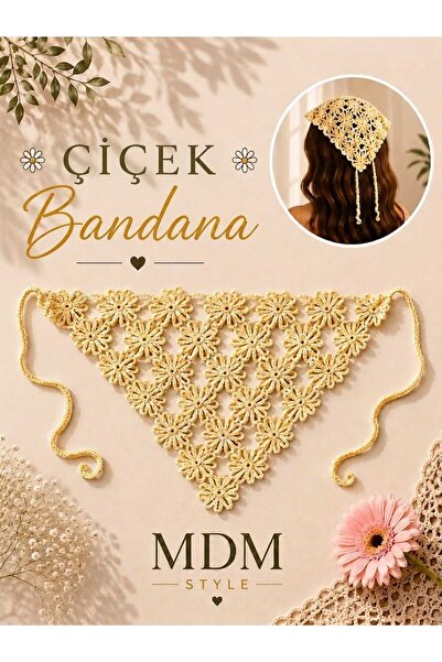 mdm style Yellow Floral Motif Bandana