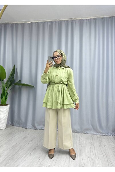 moda acar BEL KUŞAKLI AKSESUARLI TUNİK