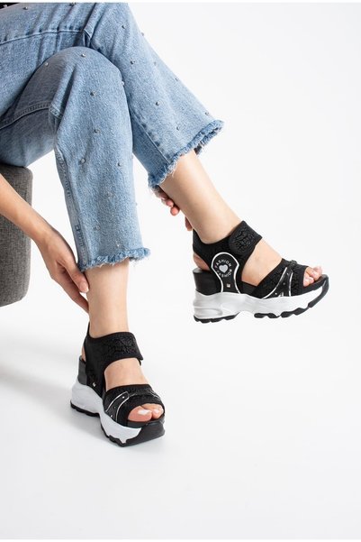 Stilux Sparkling Women's Sandals with Hidden Heels