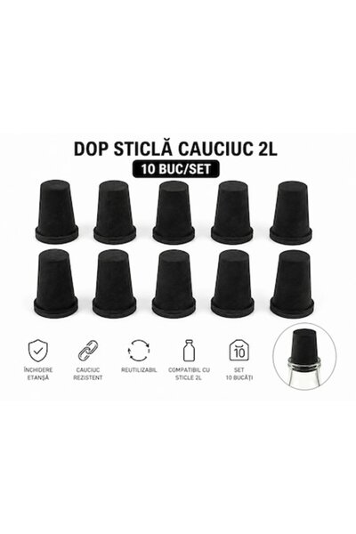 OEM Dop de cauciuc pentru sticlă de 2 L – Set de 10 bucăți, Sigiliu etanș