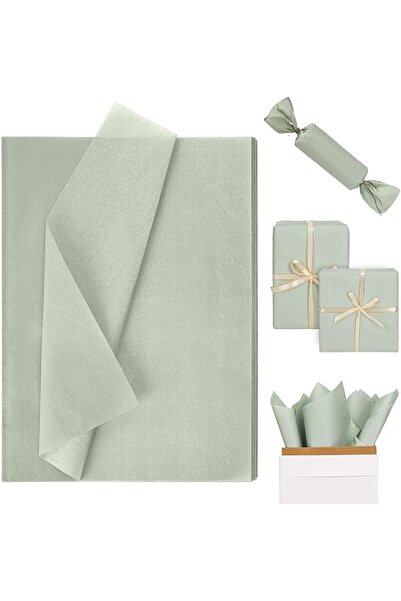 KASTWAVE 100 Sheets Sage Green Tissue Paper Bulk Pack, Light Green Wrapping T...