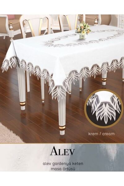 Ceki Home مفرش طاولة فردي من الكتان من طراز Alev Model Gardenya مقاس 160x220 ...