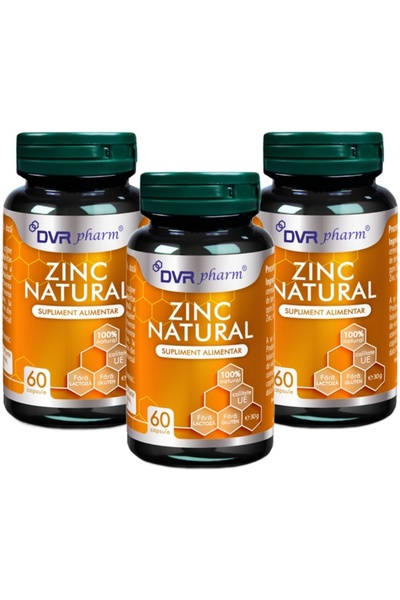 DVR Pharm Pachet Zinc (extras din Drojdia de Bere) 400mg, cu absorbtie ridica...