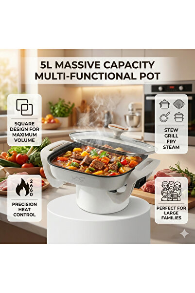 Generic Brand Large Capacity Electric Hot Pot, Nonstick Multi-Function Electr...