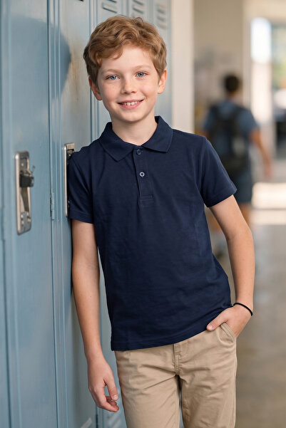 Fulla Moda Basic Polo Neck Unisex Kids T-Shirt