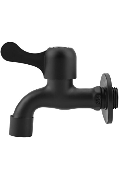 STARSTAR 304 Stainless Steel Garden Faucet, Black Wall-Mounted Bathroom Fauce...