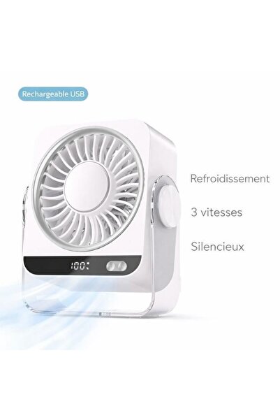Morvena Picks Ventilator de birou - Reîncărcabil prin USB - Funcționare în 5 ...