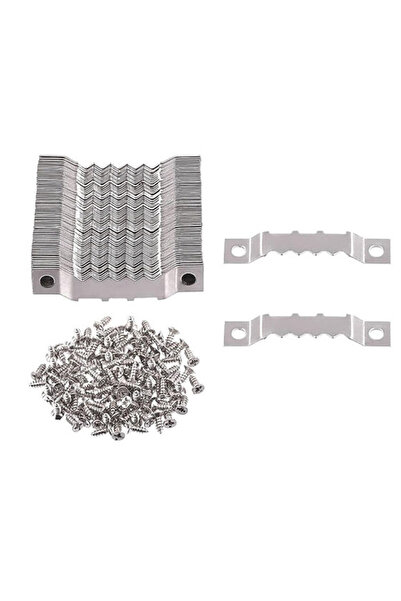 STARSTAR 100 Silver Serrated Hooks/Hooks, Serrated Picture Hangers with 200 S...