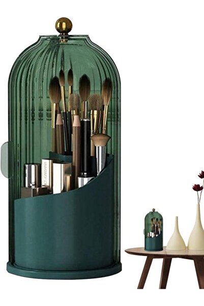 STARSTAR 360° Rotating Birdcage Makeup Brush Organizer with Dustproof Cover f...