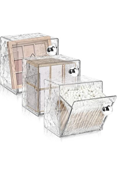 STARSTAR Acrylic storage box for 3 cotton swabs, wall-mounted cotton swab and...