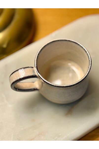 Ranowa Ceramic LUNERA Stoneware Kupa 100 ml – Krem, Minimal Tasarım, Kahve ve...