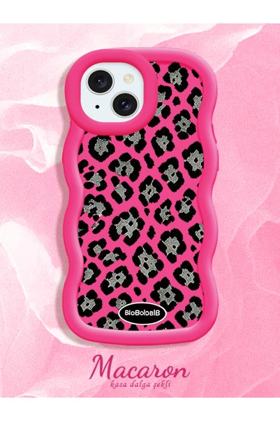CHICASELUX iPhone 13/14 Compatible Wavy Frame Leopard Print High Quality Sili...