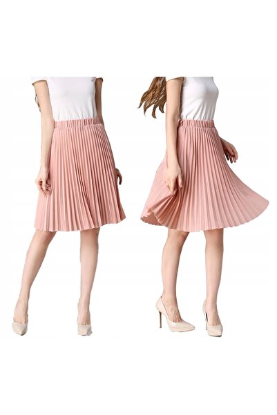 SNM Fusta Plisata Eleganta Midi, SNM, Chifon cu Elastic in Talie, Captuseala ...