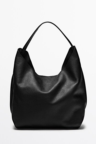 Massimo Dutti Orta boy napa deri omuz çantası