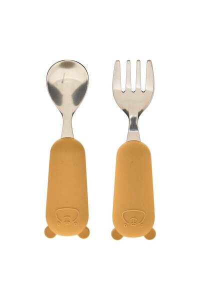Atmosphera for kids Set tacâmuri pentru copii  "Yum " - 2 piese, Ocre