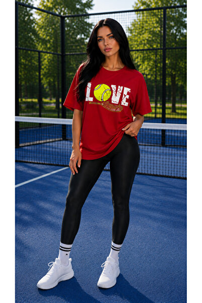 VODEXA Unisex Oversize Tennis Printed T-Shirt 100% Cotton Tennis Themed Comfo...