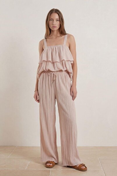 Quzu 26Yblz02004 Women's Strappy Gathered Blouse