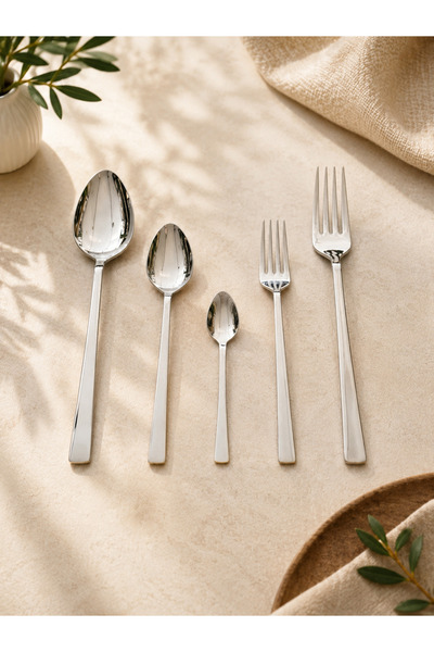 LAVONNI طقم أدوات مائدة كلاسيكي من الفولاذ المقاوم للصدأ مكون من 30 قطعة |   ...