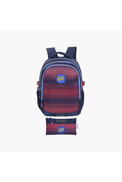 FC BARCELONA Football 2-Piece School Backpack Set for Boys 13+ Years with Pen...