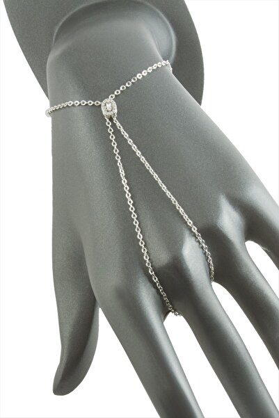 TakÇalıştır Luxury Steel Shahmeran with Oval Zircon Stone