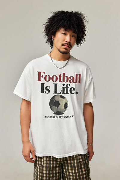 Tee&more. Tricou Premium Unisex Oversize cu imprimeu  "Fotbalul e viața "