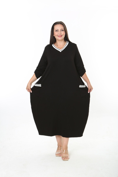 XL Modam Women's Lycra Viscose Striped Plus Size Dress