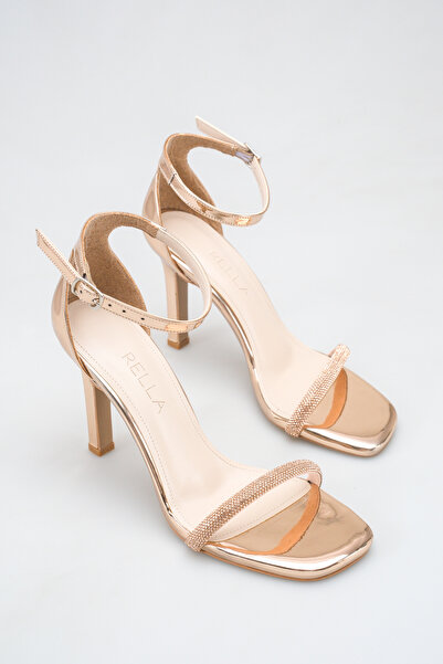 Rella Rose Mirror Stone Single Strap Ankle Strap Thin Heeled Bridal & Evening...