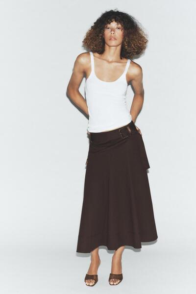 Buti Allbucks Za -Ra Belted Cargo Midi Skirt Abzra00017