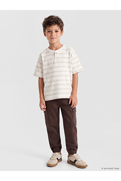 LC Waikiki Lcw Kids Brown Boys Gabardine Cargo Pants