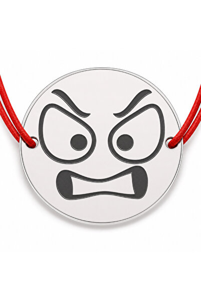 Simoshop Brățară argint 925 cu bănuț emoji, șnur reglabil — cadou simbolic