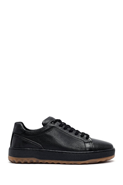 Derimod Men's Black Lace-Up Thick Soled Leather Sneaker Wm780001Df