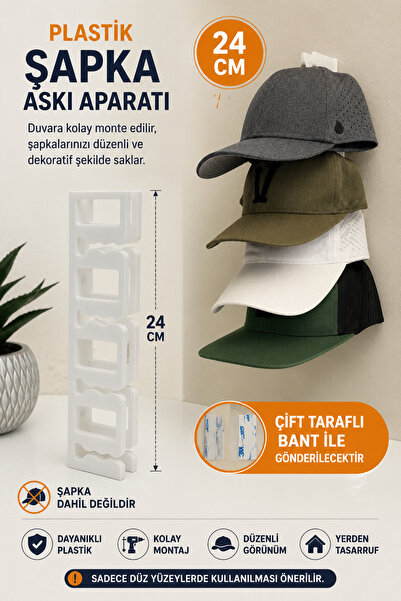 Filkorium3D Plastični držač za šešire, zidni organizator za šešire, 24 cm, 3D...