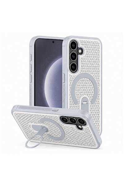 Zebana Samsung Galaxy S24 Plus Uyumlu Kılıf CoolRing M-Safe Silikon Kılıf Gri