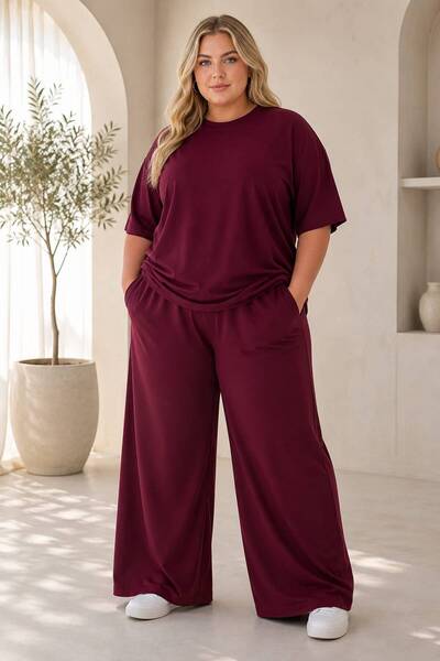 ZEMLİYA Women's Oversized T-Shirt and Elastic Waist Pocket Shorts Two-Piece S...