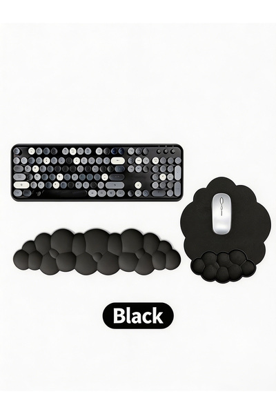 Generic Brand Memory Foam Keyboard Wrist Rest And Mouse Wrist Pad Set Ergonomic Cloud Shape Soft Non Slip Comfortable Palm Support For Gaming Office Typing Computer Laptop Desk Use