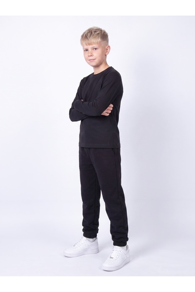 panios kids Erkek Çocuk Süprem Bisiklet Yaka Uzun Kollu Basic Alt - Üst Takım