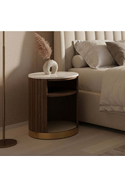 Roots Furniture طاولة جانبية من خشب البلوط من باروس إليجانس