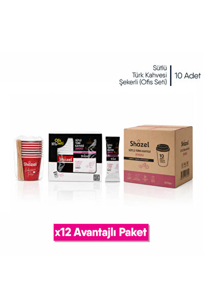 Shazel Ready-To-Drink Turkish Coffee with Milk |   Sweetened |   Office Set (...