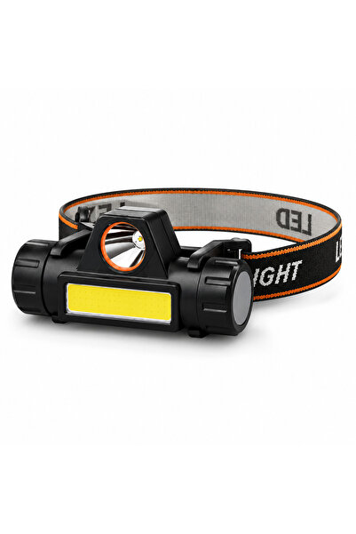 HUMAS Şarjlı Kafa Lambası COB LED Işıklı Ayarlanabilir Bantlı Headlamp