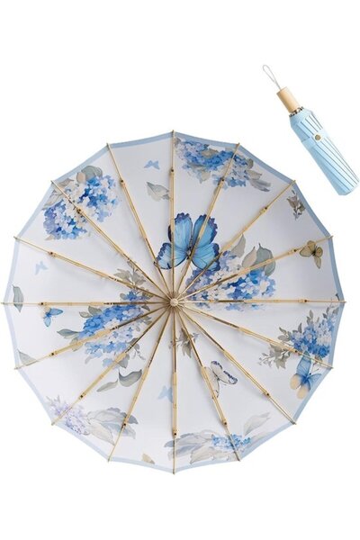 STARSTAR Large retro-style parasol, UPF50+ UV protection, waterproof and wind...