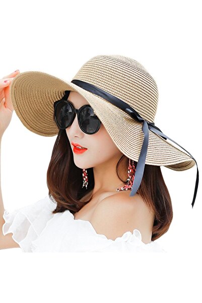 STARSTAR White women's sun hat, women's wide-brimmed straw hat, wide-brimmed ...