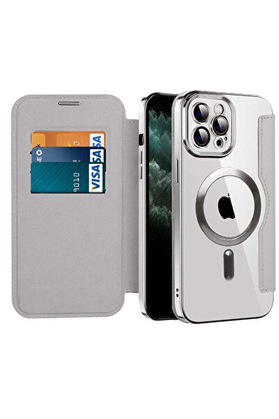 Techsuit Калъф за iPhone 11 Pro Max, SmartMag Book Case, синьо-сив